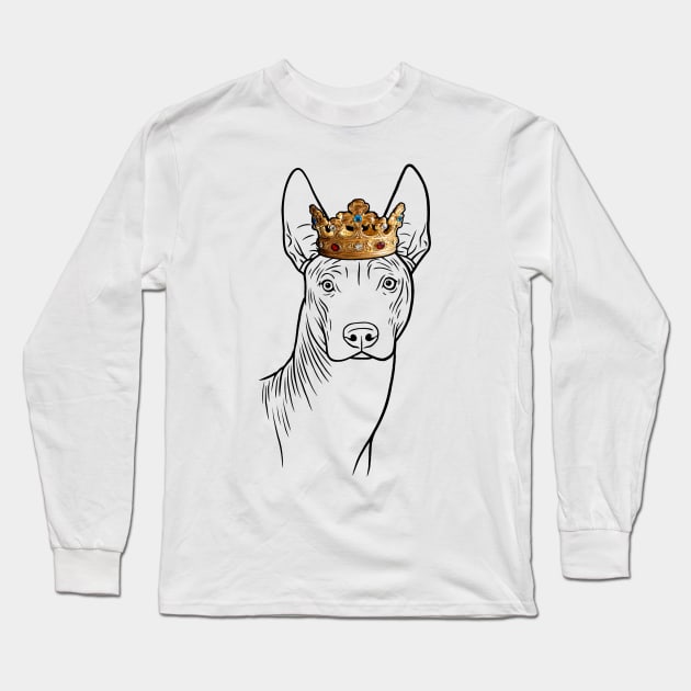 Xoloitzcuintli Dog King Queen Wearing Crown Long Sleeve T-Shirt by millersye